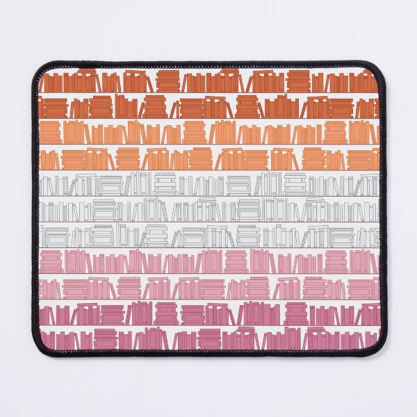 Item preview, Subtle Lesbian Pride Flag Orange White Pink Bookshelves Pattern White Background designed and sold by winterpumpkin.