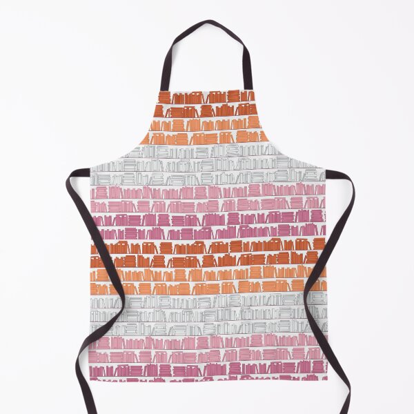Item preview, Subtle Lesbian Pride Flag Orange White Pink Bookshelves Pattern White Background designed and sold by winterpumpkin.