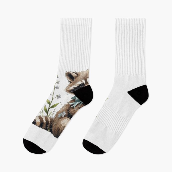 Artikelvorschau, Niedliche Waldwaschbär-Blumenillustration entworfen und verkauft von AQUILAKREO.