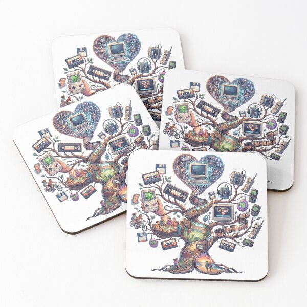 Item preview, Retro Technology Tree of Life 80s 90s Nostalgia Childhood Memories designed and sold by DraftAndDoneArt.