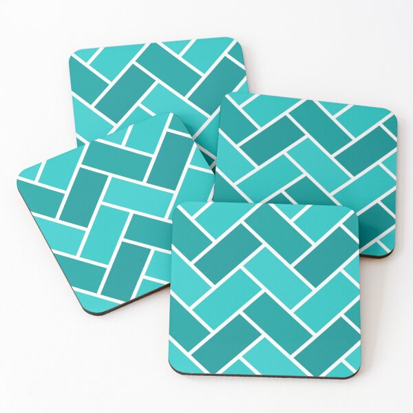 Item preview, Aqua herringbone pattern designed and sold by DeaHeidiDesigns.