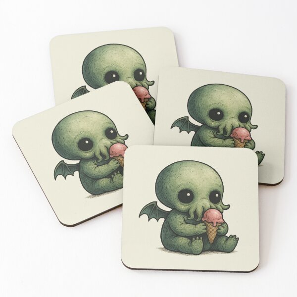 Item preview, Baby Cthulhu eating ice cream - vintage style designed and sold by Creep-elina.
