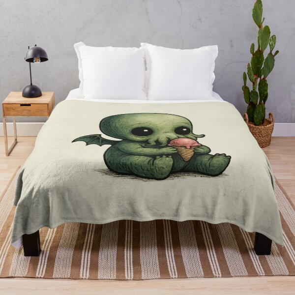 Item preview, Baby Cthulhu eating ice cream - vintage style designed and sold by Creep-elina.