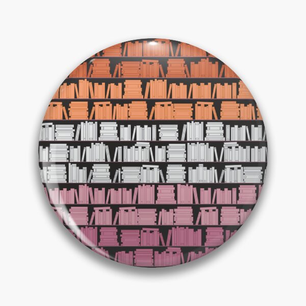 Item preview, Subtle Lesbian Pride Flag Orange White Pink Bookshelves Pattern Black Background designed and sold by winterpumpkin.