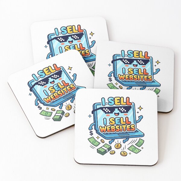 Item preview, I Sell Websites - Cool Laptop Character Money Rain Sticker Design designed and sold by WowDezign.