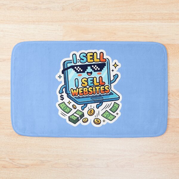 Item preview, I Sell Websites - Cool Laptop Character Money Rain Sticker Design designed and sold by WowDezign.