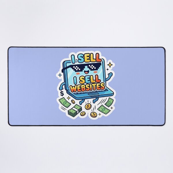 Item preview, I Sell Websites - Cool Laptop Character Money Rain Sticker Design designed and sold by WowDezign.