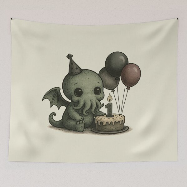 Item preview, Baby Cthulhu Birthday - Vintage Style designed and sold by Creep-elina.