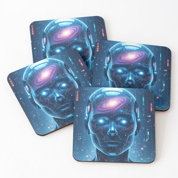 Item preview,  Cosmic Robot – Futuristic AI Guardian of the Universe | Sci-Fi Space Art” designed and sold by SoulGraphixx.