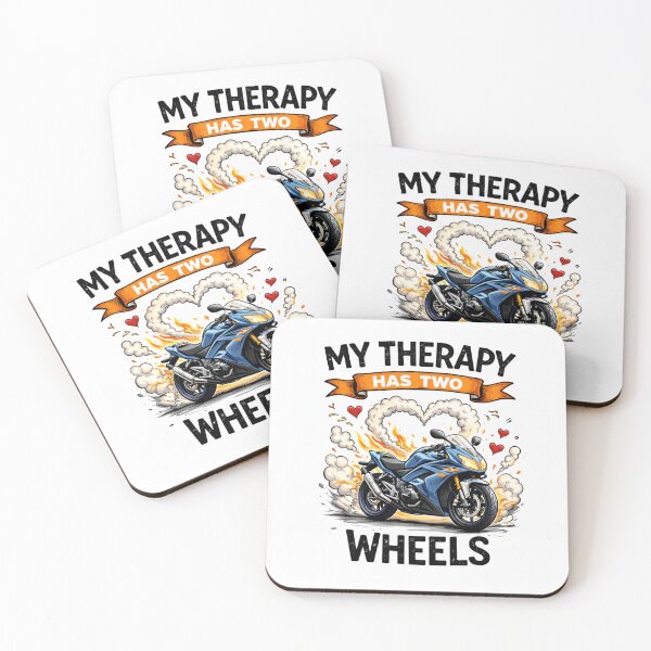 Item preview, My Therapy Has Two Wheels Motorcycle Design - blue designed and sold by AdaStickyMood.