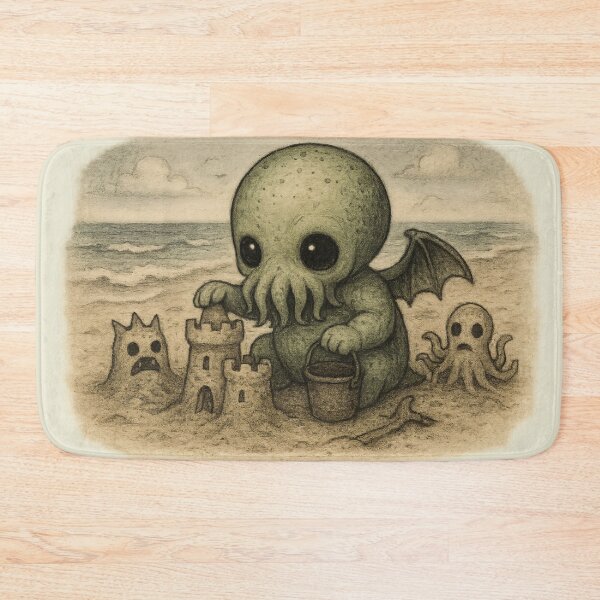 Item preview, Baby Cthulhu on the beach - Vintage style designed and sold by Creep-elina.