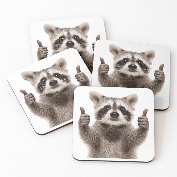 Item preview, A cheerful raccoon giving two enthusiastic thumbs up! designed and sold by PIXEL POP DESIGNS - Beyond the Norm!.