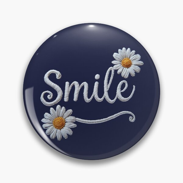 Item preview, Embroidered Daisy Smile – Floral Cursive Typography Graphic designed and sold by sanorastyle.