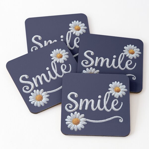 Item preview, Embroidered Daisy Smile – Floral Cursive Typography Graphic designed and sold by sanorastyle.