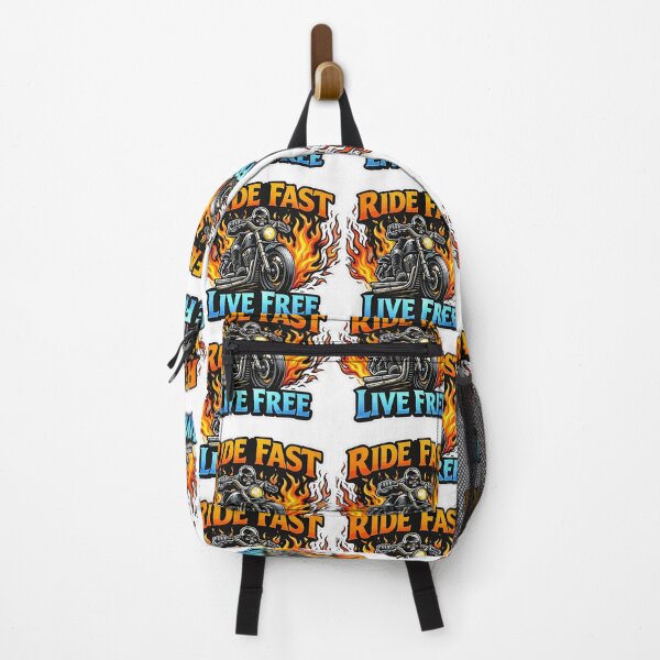 Item preview, Ride Fast Live Free Motorcycle Biker Flame Design designed and sold by AjadanialShop.