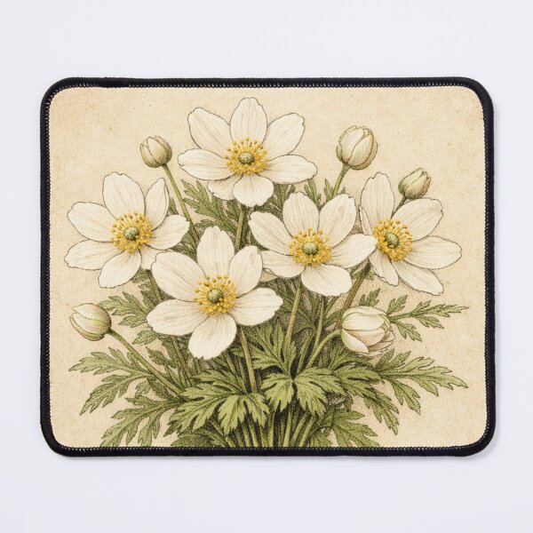 Item preview, Vintage Anemone Bouquet Botanical Illustration - Antique Wildflower Botanical Print designed and sold by Darlin8888.