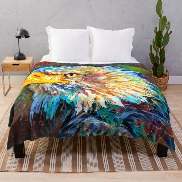 Item preview, King of the Skies – Majestic Eagle Painting Art Print / Canvas / Throw Pillow designed and sold by Lainey1978.