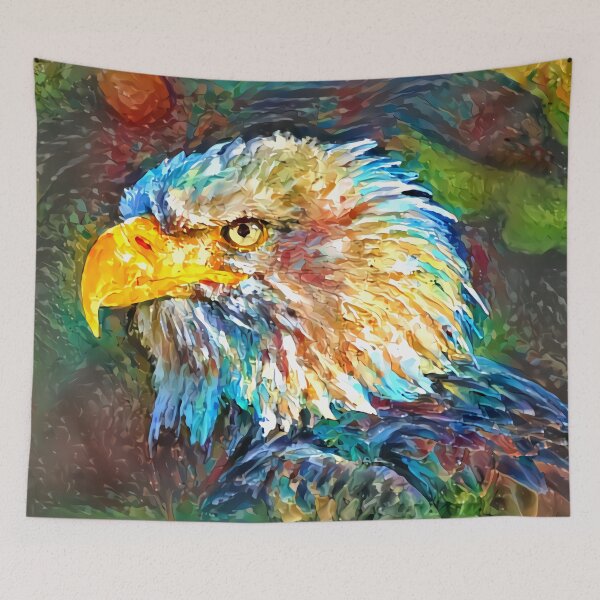 Item preview, King of the Skies – Majestic Eagle Painting Art Print / Canvas / Throw Pillow designed and sold by Lainey1978.