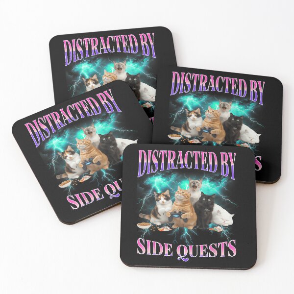 Item preview, Cats Side Quest Distracted Tabletop Funny Men Bootleg 90s designed and sold by PaulTSchafer.