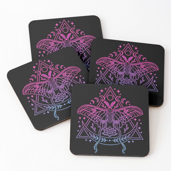 Item preview, Neon Lunar Moth Design, Celestial Line Art Graphic, Witchy Moon Phase Illustration, Boho Mystic Insect Aesthetic designed and sold by SezzyDesigns.