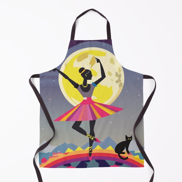 Item preview, Rainbow Moon Ballet Girl Cat Illustration Night designed and sold by VISO-art.