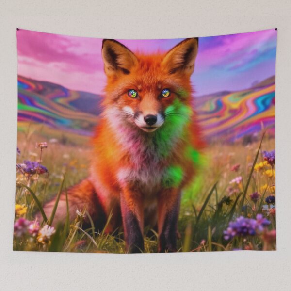 Item preview, Vibrant Rainbow Fox - Colorful Psychedelic Nature Art designed and sold by Prestige Parlor.