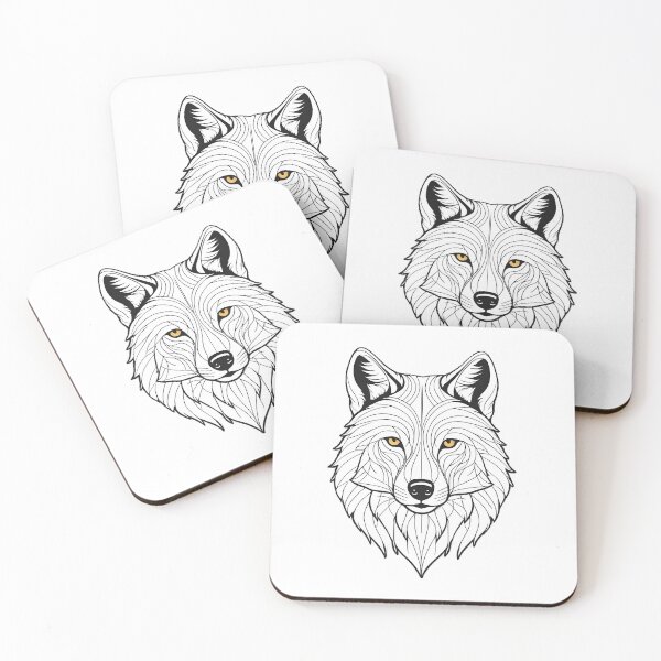 Item preview, Minimalist Wolf Line Art – Modern Symmetrical Animal Design - 3 designed and sold by RELAX STATION.