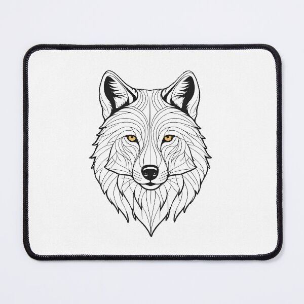 Item preview, Minimalist Wolf Line Art – Modern Symmetrical Animal Design - 3 designed and sold by RELAX STATION.