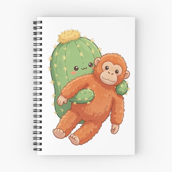 Item preview, Punch Monkey - Cute Cactus Hugging Orange Plush designed and sold by ConcienciaEco.