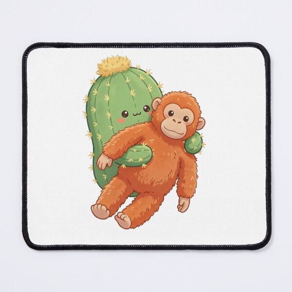 Item preview, Punch Monkey - Cute Cactus Hugging Orange Plush designed and sold by ConcienciaEco.