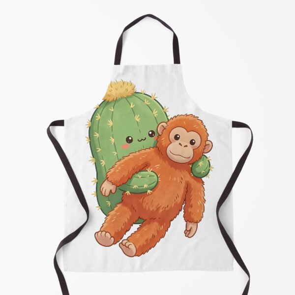 Item preview, Punch Monkey - Cute Cactus Hugging Orange Plush designed and sold by ConcienciaEco.