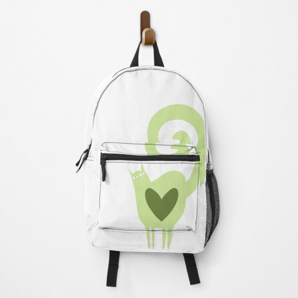 Item preview, Minimalist Lime Green Spiral Cat with Heart designed and sold by Theselinara.