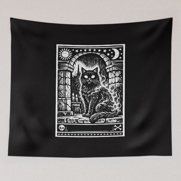 Item preview, Moonlit Gothic Cat with Enchanted Eyes #4 designed and sold by Helios Be. Lavsh.