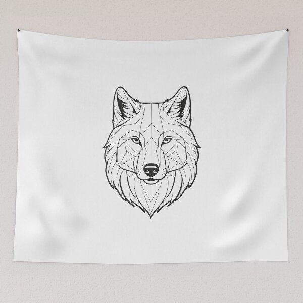 Item preview, Minimalist Wolf Line Art – Modern Symmetrical Animal Design - 4 designed and sold by RELAX STATION.