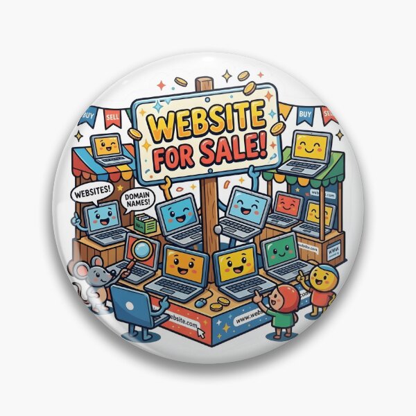 Item preview, Website For Sale - Cartoon Laptop Marketplace Sticker Design designed and sold by WowDezign.