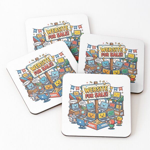 Item preview, Website For Sale - Cartoon Laptop Marketplace Sticker Design designed and sold by WowDezign.