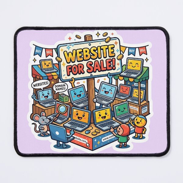 Item preview, Website For Sale - Cartoon Laptop Marketplace Sticker Design designed and sold by WowDezign.