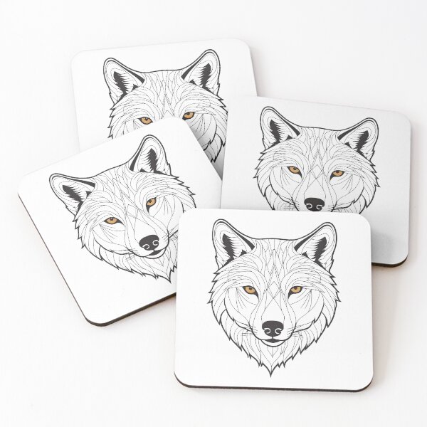 Item preview, Minimalist Wolf Line Art – Modern Symmetrical Animal Design - 5 designed and sold by RELAX STATION.
