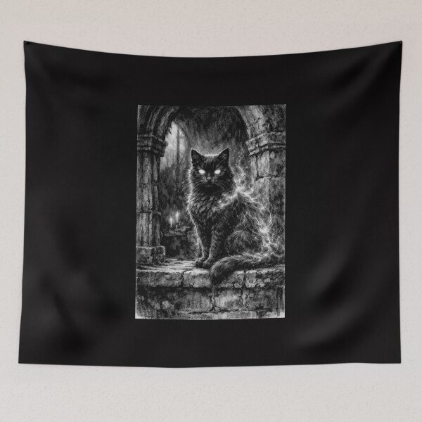 Item preview, Moonlit Gothic Cat with Enchanted Eyes #5 designed and sold by Helios Be. Lavsh.