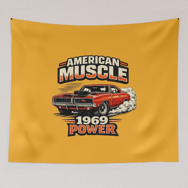 Item preview, American Muscle 1969 Vintage Muscle Car Power designed and sold by Retro Arabica.