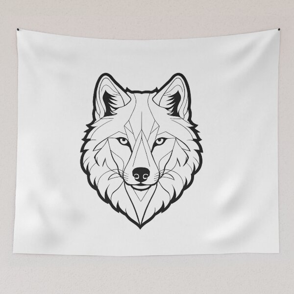 Item preview, Minimalist Wolf Line Art – Modern Symmetrical Animal Design - 6 designed and sold by RELAX STATION.