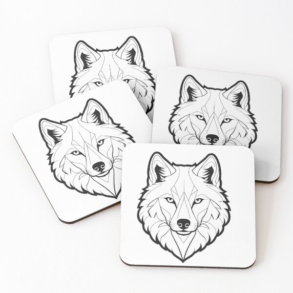 Item preview, Minimalist Wolf Line Art – Modern Symmetrical Animal Design - 6 designed and sold by RELAX STATION.