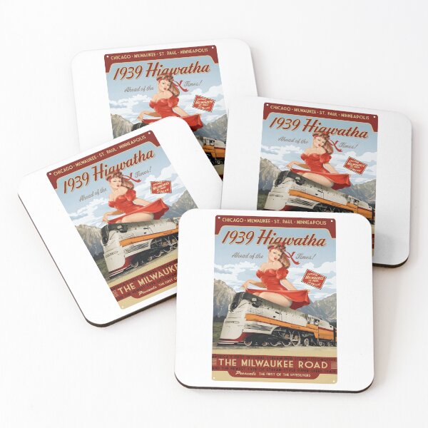 Item preview, Vintage 1939 Hiawatha Milwaukee Road Steam Locomotive Pin-up Art designed and sold by CharlieDesings.