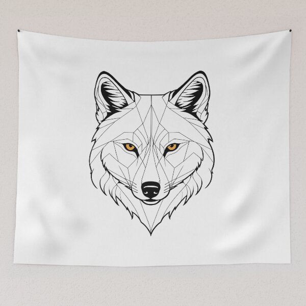 Item preview, Minimalist Wolf Line Art – Modern Symmetrical Animal Design - 7 designed and sold by RELAX STATION.