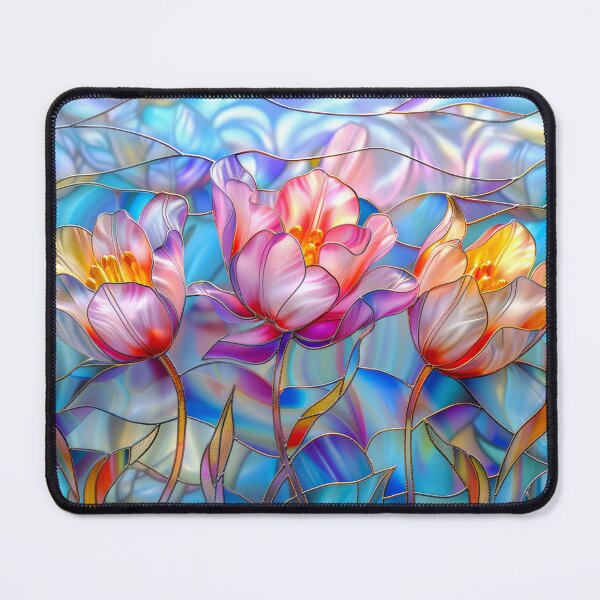 Item preview, Tuulips blossom stained glass art designed and sold by MargaretWiktor.