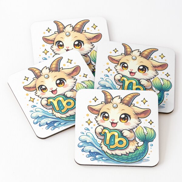 Item preview, Cute Capricorn Zodiac Chibi Sticker — Kawaii Sea Goat Mermaid Astrology Art designed and sold by MarchyStudio.