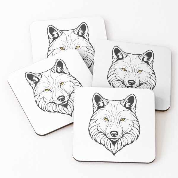 Item preview, Minimalist Wolf Line Art – Modern Symmetrical Animal Design - 8 designed and sold by RELAX STATION.