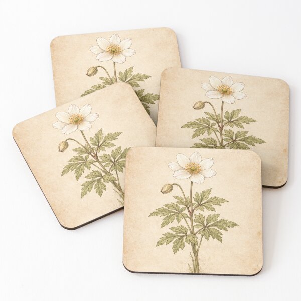 Item preview, Vintage Wood Anemone Botanical Illustration - Anemone Nemorosa Antique Wildflower Print designed and sold by Darlin8888.