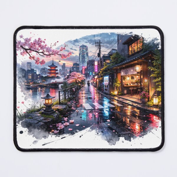 Item preview, Neon Samurai Reflection Cyberpunk Art designed and sold by RØNI AI.