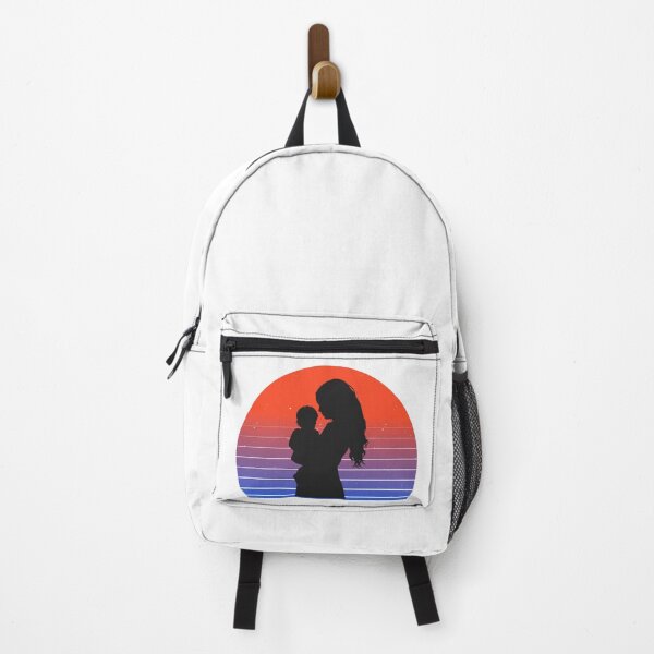 Item preview, Mom holding a baby retro sunset design designed and sold by GiraffeandStuff.